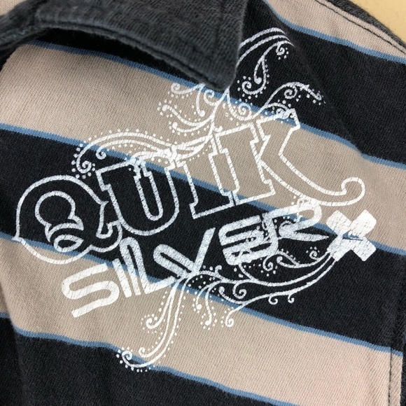 QuikSilver Boys Polo, Blue Stripe Medium 5/6 - Picture 3 of 7